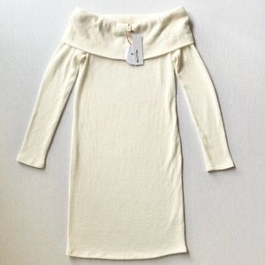 Cream Off the Shoulder Maternity Dress